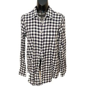 JCrew Factory Navy gingham shirt